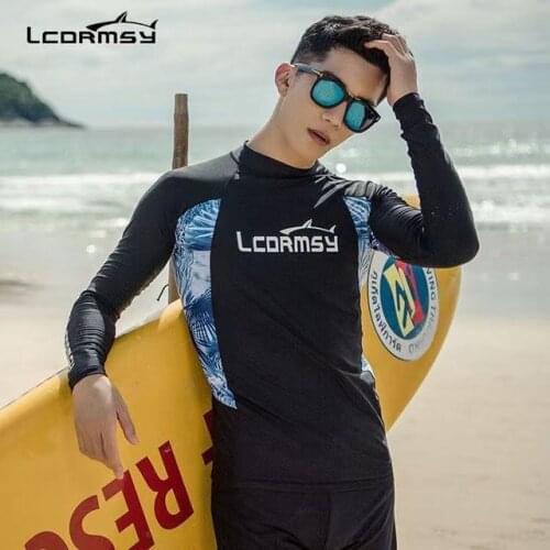 Surfing Long Sleeve Splice UV Sun Protection Basic Skins Diving Swimming T Shirt Blue Black M/ L/3X