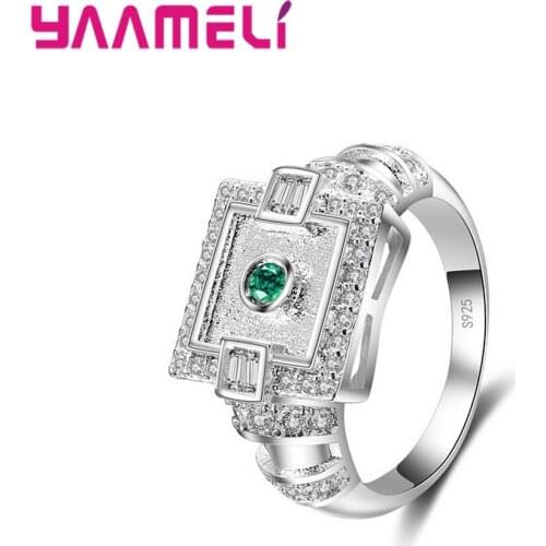 Personalise Design 925 Sterling Silver Rings For Women/Girls Engagement Wedding Ring with Austrian Crystals For Women