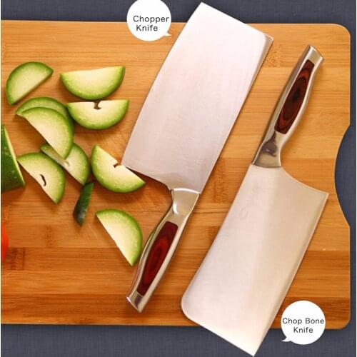 Stainless steel kitchen knife cooking Tools wooden handle slicing knives professional chef cleaver chopper Chop Bone Knife