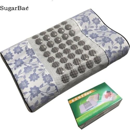 Jade Stone Massage Pillow Tourmaline Cushion with Box Package For Sale