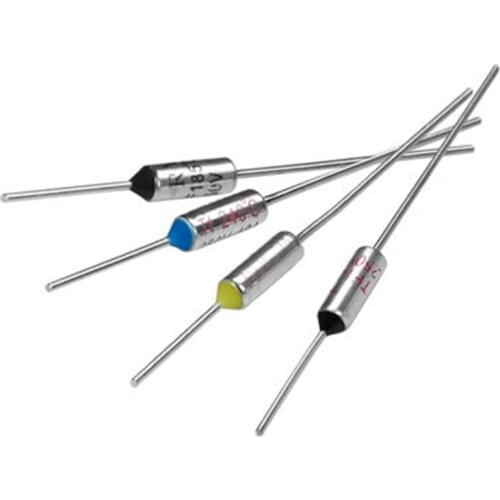 100PCS 15A 250V TF Temperature Fuse Tube Thermal Cutoff Fuses Metal RY 65-285℃ 120 142 130 155 172 185 200 216 240 77 degree