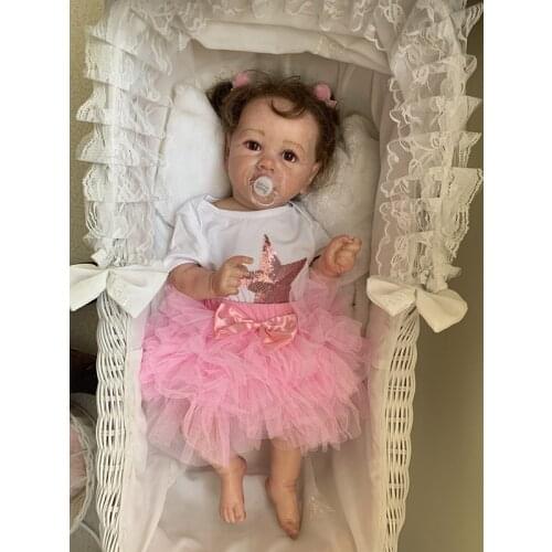 NPK 56 cm detailed body painting soft silicone reborn baby doll 100% Handmade doll lifelike collectible doll art