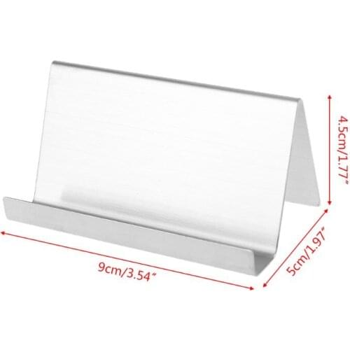 Stainless Steel Business Name Card Holder Display Stand Rack Desktop Organizer XXUC