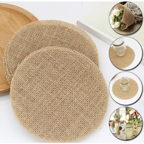 Natural Jute Linen Fabric Linen Country Wedding Table Decoration Christmas Halloween Birthday Party Supplies