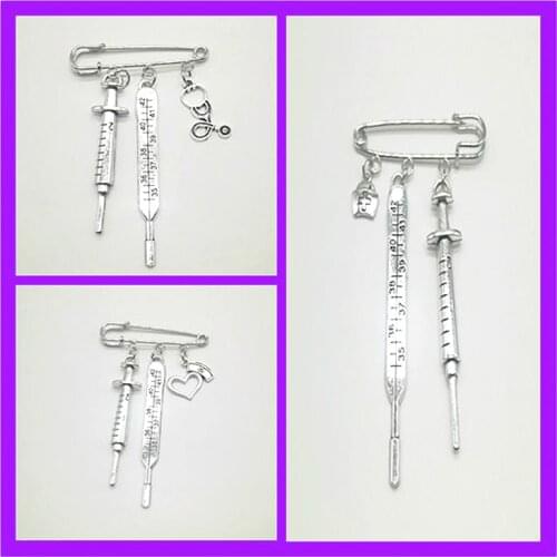 2020 New Nurse Medical Box Medical Brooch Syringe Stethoscope Clothing Ornament Gift Brooches