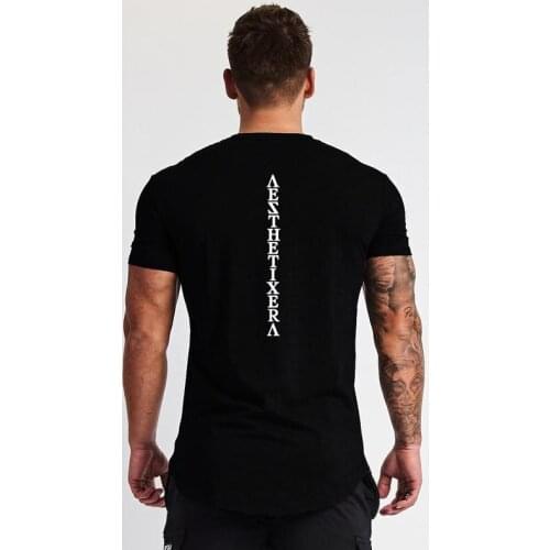 New 2021 Summer Brand Gyms t-shirt Mens Fitness t-shirt Cotton slim fit t shirt men Bodybuilding Clothing Muscle Slim fit tshirt