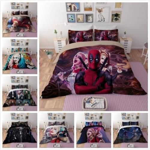 Duvet Cover Cartoon Movie clown, sexy girl Dead men Hero 3pcs British Style Family student dormitory Quilt cover pillowcase