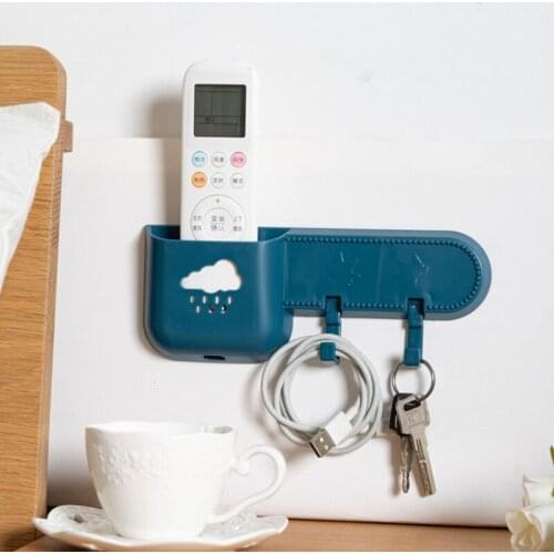 Bedside Remote Control Storage Rack Wall Shelf Bathroom Storage Hooks Mobile Phone Holders Room Organizer Home Accessories