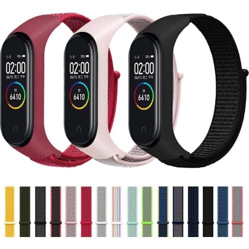 Nylon Strap for Xiaomi Mi band 4 3 5 Bracelet Wristband Sports Breathable Bracelet For Miband 5 4 3 Replacement Strap