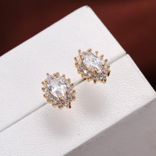 DE244 Fashion Street Snap Delicacy 4A Zircon Geometry Irregular Ear Stud GIRLS Gift Party Banquet WOMENS Jewelry Earrings 2021