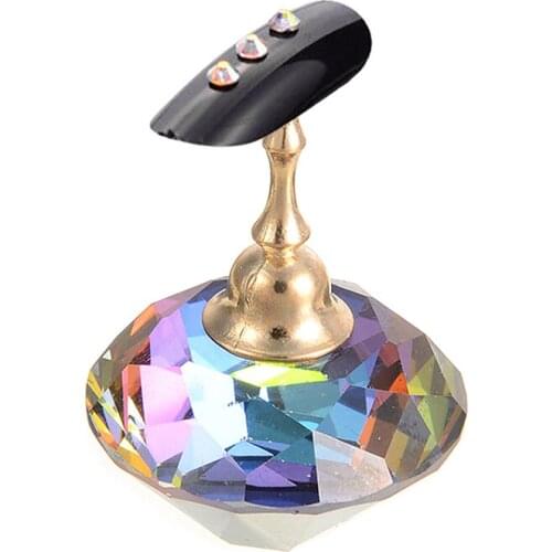 Shellhard 1 Set Magnetic Nail Art Display Stand Holder Crystal Alloy Nail Art Practice Stand Training Display DIY Manicure Tools