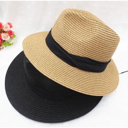 Simple Fashion Folded Wide Brim Unisex Straw Hat Sun Hat Summer Beach Travel UV Protect Vintage Jazz Panama Fedora Straw Hat