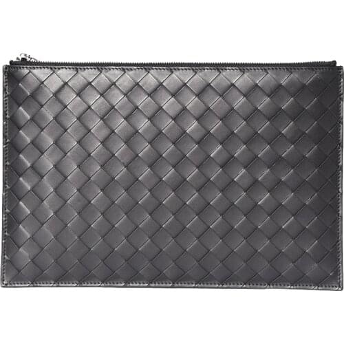 Mens Clutch Bag Hand Bags Luxury Brand 2020 Newest Mens Genuine Leather Women Woven Calf Clutches Design Simple Envelope Thin