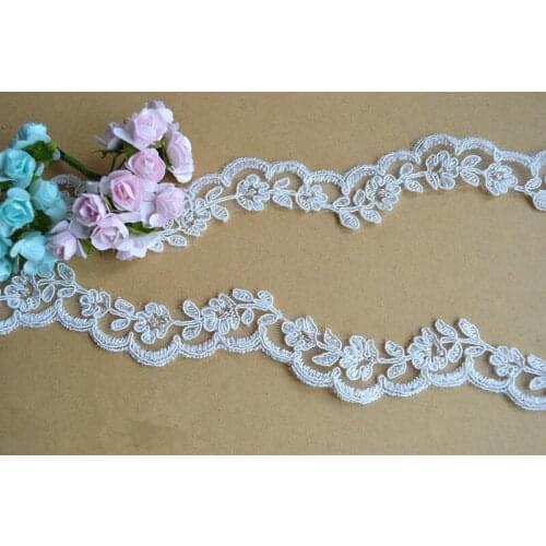 Thin lace trim scallop narrow trim Ivory Bridal Dresses Lace Boarder Trim DIY Veil Trim Hat And Wedding Dress 10 Yards