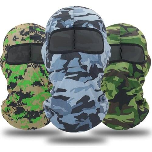 Outdoor Cycling Balaclava Ice Silk Sunscreen Camouflage Print Mask Tactical Headgear Mtb Motorcycle Windproof Dustproof Mask Hat