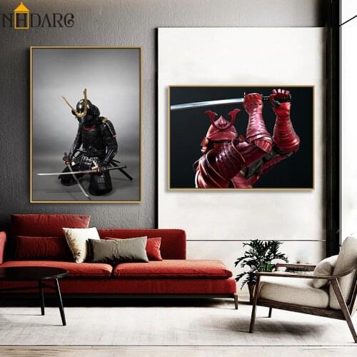 Japanese Samurai Sword Armor Posters and Prints Canvas Painting Art Wall Pictures for Living Room Home Decoration Cuadros