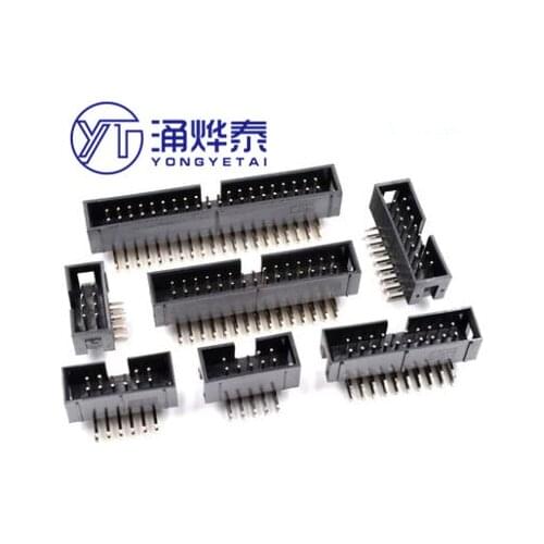 YYT 10PCS 2.54mm DC3 6P 8P 10P 12P 14P 16P 20PSocket Header Connector ISP Male Double-spaced Angle IDC JTAG 26P 30P 34P 40P -64P