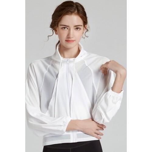 Autumn Women Sport Jackets Gym Fitness Clothes Yoga Coat Zipper Running Jacket Mesh Patchwork Sportwear Workout Dance Loose Tops