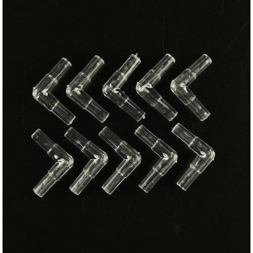 10pcs/lot Creative Plastic Aquarium Connector Aquarium elbow connector for air line tubing Transparant Aquarium Accessories