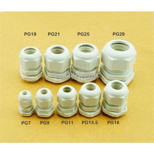 200PCS=A Lot IP68 Waterproof 3-6.5mm Cable Nylon Plastic Cable Gland Connector for PG7