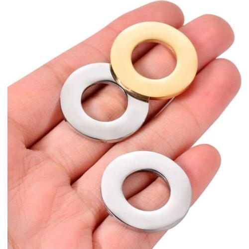 5 pcs Stainless Steel Hollow Circle Charm Pendant Mirror Polished Round Blank Tags For Diy Braid Bracelet Necklaces 25mm