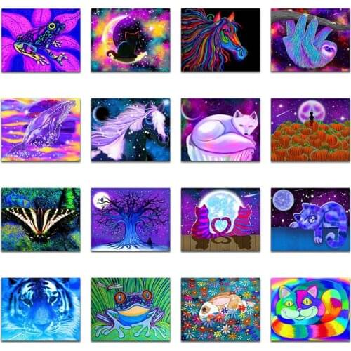 Full Diamond embroidery Cartoon whale butterfly tiger 5D DIY Diamond painting mosaic Cross stitch animal colorful frog cat horse