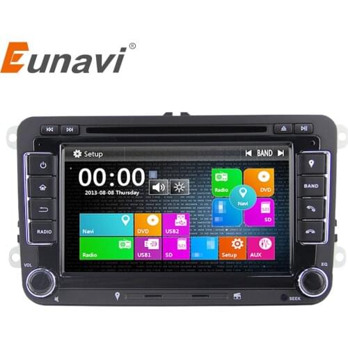 Eunavi 2 Din 7'' Car DVD Player For VW GOLF POLO JETTA MK5 MK6 PASSAT B6 SKODA TOURAN With 3G USB GPS BT IPOD FM RDS swc