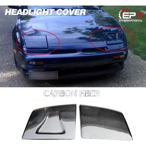 Car Styling For Nissan 180SX Naca Style Real Carbon Fiber Headlight Cover 2pcs