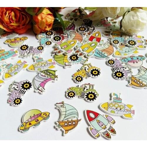 50pcs/lot Wooden Buttons Random Mixed Style Sewing Scrapbooking for Crafts DIY Children Fabric Buttondecorativos buttons