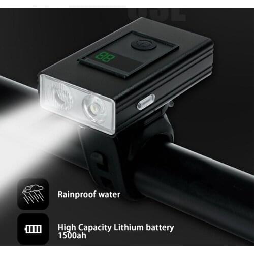 1500mAh Bicycle Light USB Rechargeable Bike Lamp Waterproof LED Headlight as Power Bank MTB Bike Accessories