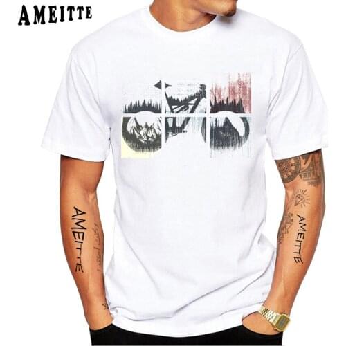 Bike Enduro Art Print T-Shirt Summer Fashion Men Short Sleeve Funny Harajuku Bicycle Design White Casual Boy Tees Hip Hop Tops