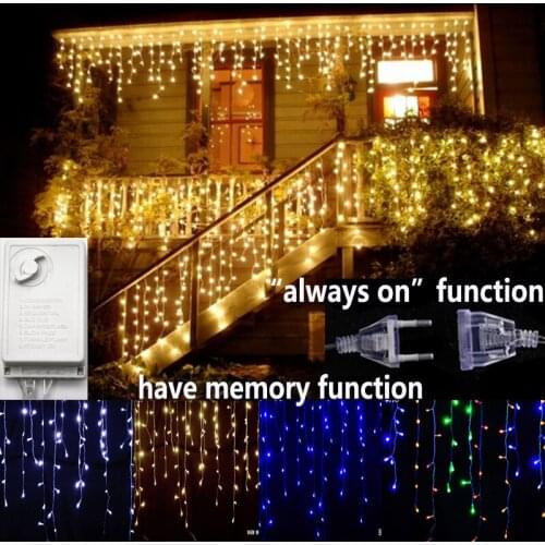 220V Curtains icicle Fairy Light String Festoon LED Street Garland Holiday Light Decoration New Year Room Decor Christmas Lights