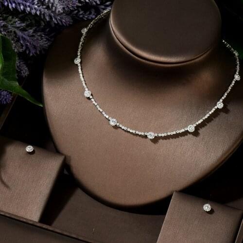 HIBRIDE Nigeria 2 pcs Bridal Jewelry Sets New Fashion Dubai Full Jewelry Set For Women Wedding Party Accessories Design N-196