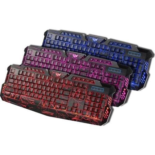 Gaming Cracked Keyboard USB Backlit Wired Keyboard for Game Laptop PC Computer Games