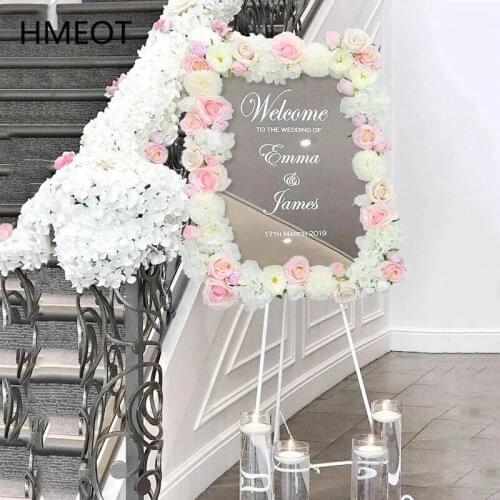 Creative Artificial Flower Arrangement Garland For Wedding Welcome Board Decoration Rose Silk Flower Row Runner Window Ornament