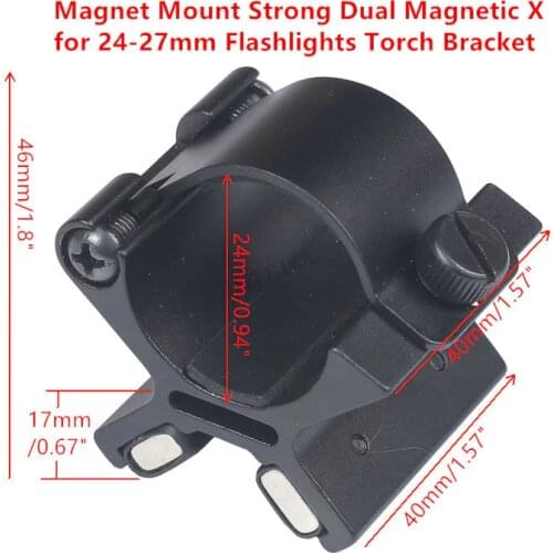 Magnet Mount Strong Dual Magnetic X for 24-27mm Flashlights Torch Bracket Scope Gun Barrels Mount Tactical with Original Box