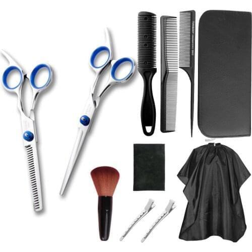 Hairdressing Scissors Kit Hair Cutting Scissors Barber Professional Salon Hairdresser Tool Tail comb Cape Hair Cutter Comb Set