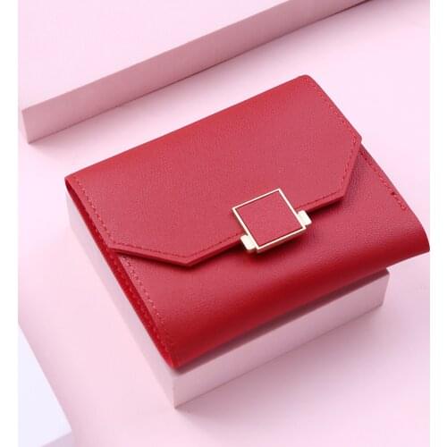 New Fashion Women Square Wallets Leather Soft Female Hasp Short Purse Ladies Simple Card Holder Mini Coin Bags Wallets for Women