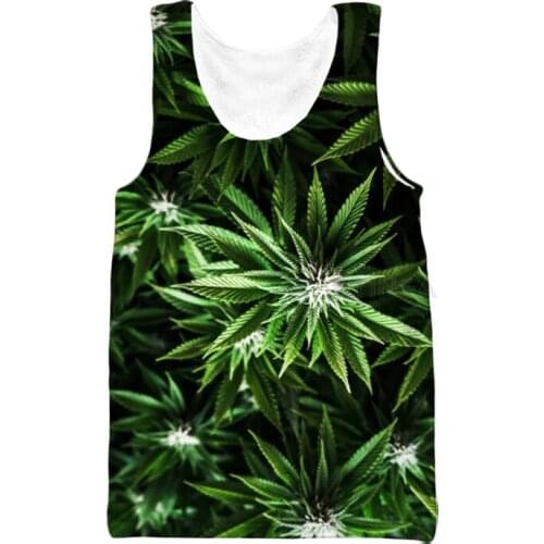 New Fashion Leaf Vest Mens 3d Print Weeds Sleeveless Men Women Custom Tank Top V19