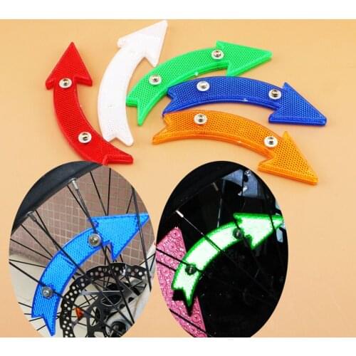 MTB Road Bike Spokes Reflective Sheet Bicycle Reflector Cycling Arrow Shape Night Riding Safe Warning Accessories Random Color