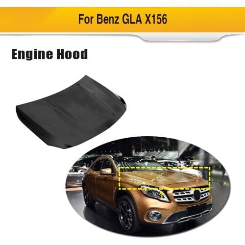Car Front Engine Hood for Mercedes-Benz GLA Class X156 2015 - 2019 Carbon Fiber Front Bumper Engine Hood Vent Cover