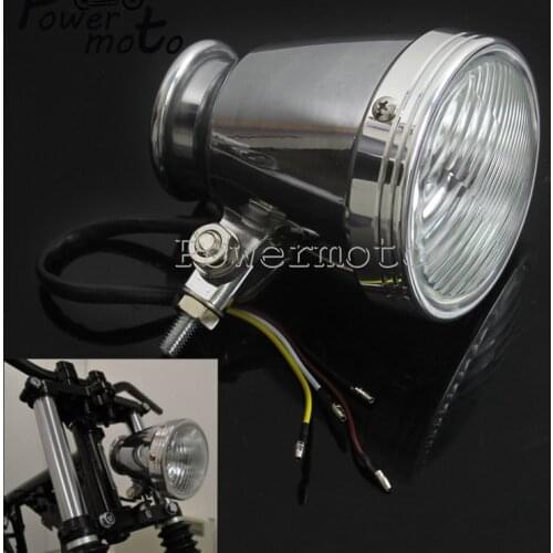 12V Motorcycle 4" Retro Headlight H4 60/55W Front Fog Lights Vintage Headlamp For Harley Chopper Bobber Scrambler Cafe Racer