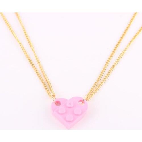2PCS/Set New Matching Lovers Heart Pendant Couple Heart Pendant Charm Necklace Jewelry Jewelry Gift Fun Cute And Romatic