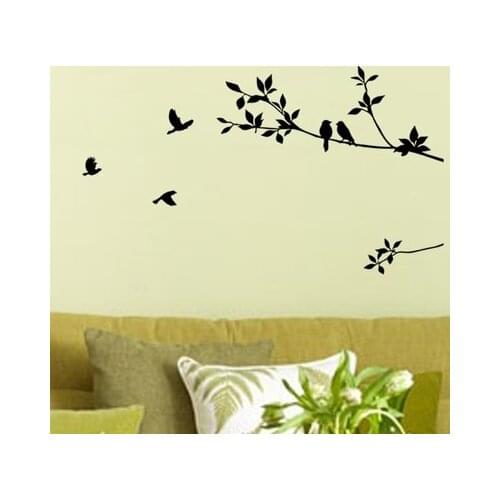 "birds and branch" wall sticker decal 100*57cm kitchen dining & bar Mural room decor DIY wall post hot