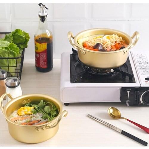 Ramen Noodle Pot Aluminum Cookware Stockpot with Lid Handle Egg Soup Instant Noodles Pot Kitchen Cooking Tool