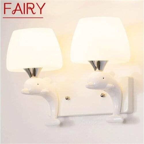 FAIRY Wall Lights Modern LED Lamps Creative Cartoon Indoor White Dolphin For Home Children Bedroom