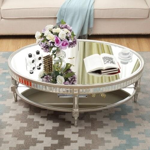 Modern High quality Living Room Wooden furniture circle coffee table xqd008