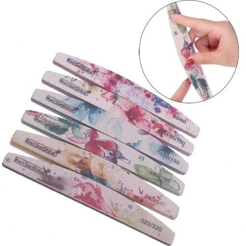 Taoye teemo 2-6pcs Professional Nail File 320/320 Half Moon Sandpaper Nail Sanding Blocks Grinding Polishing Manicure Care Tools