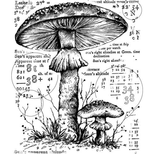 Mushroom background stamp Clear Stamp for Scrapbooking Transparent Silicone Rubber DIY Photo Album Decor 0823