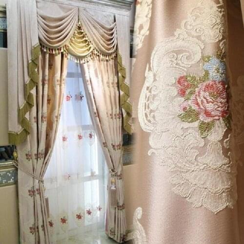 Curtain Fabric Factory Direct Chenille Embroidered Curtain Window Screen Living Room Bedroom Curtain Finished Product